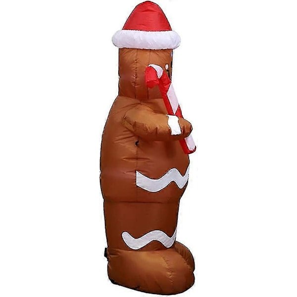 Uppblåsbar Pepparkaksgubbe, Pepparkaksgubbe, Uppblåsbar Juldekoration, Lämplig För Inomhus- Och Utomhusbruk, Utrustad Med LED-lampor, Belysningskoppling