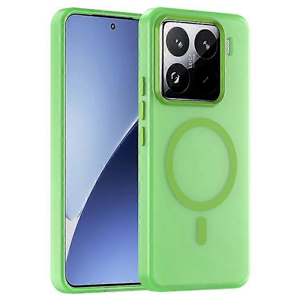 Kompatibel med Xiaomi 15 Pro Deksel Kompatibel med MagSafe TPU + PC Slank Matt Gjennomsiktig Telefondeksel Green