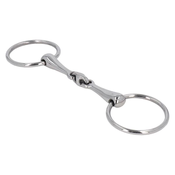 Heste Snaffle Rustfrit Stål Fleksibel Leddelt Bærbar Rustsikker O Ring Hestebidsel til Hestevæddeløb