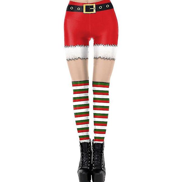 Kvinnor Leggings Mode 3d Digital Printing Jul Leggings Rolig Sexig Printed Elastisk Jul Skinny Leggings Gothic SKDK091 L