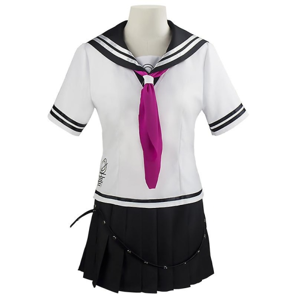 Anime Danganronpa Mioda Ibuki Cosplay Kostym Färgglad Devil Horn Peruk Med Jk Sailor Suit Outfits Halloween Carnival Kläder Costume S