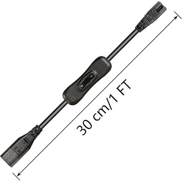 30 cm IEC 320 C7 till C8 strömkabel med strömbrytare