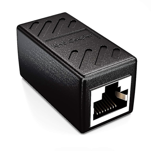 1x Cat6 Liitin Kaapeli Verkkokaapelit Patch-kaapeli Ethernet-kaapeli Suojattu Modulaarinen Adapteri 2x Naarasliitin Rj45 Dsl Lan Musta
