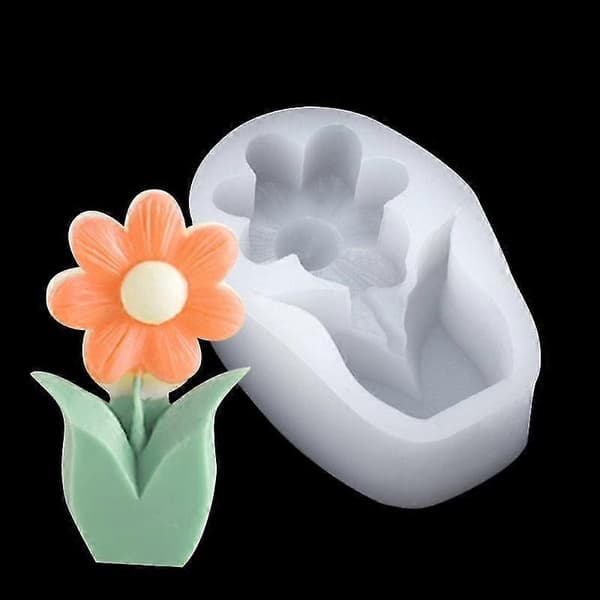 Stearinlysform Sikker Klar Tekstur DIY 3D Blomst Aromaterapi Stearinlys Silikonform for Håndverk