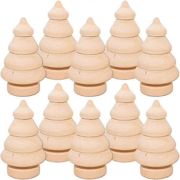 20 st Julgransprydnader av trä, DIY Trä Snögubbe Tomma Julgransprydnader