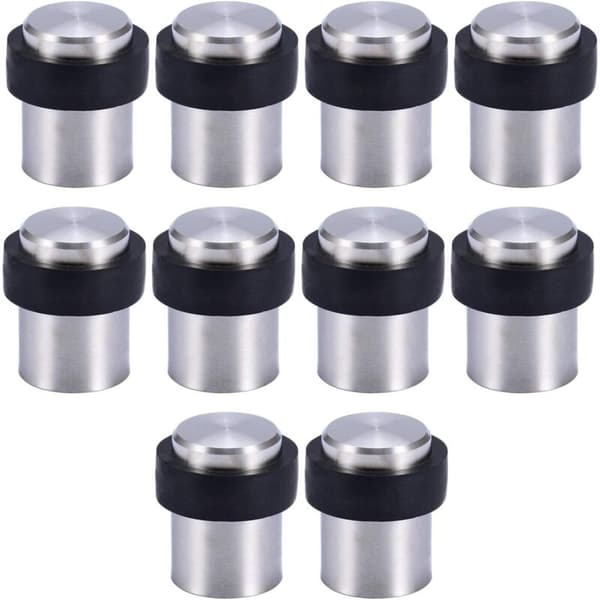 10 X Gulvmontert Dørstopper 4,5 cm i Rustfritt Stål Dørstopper Dørblokk