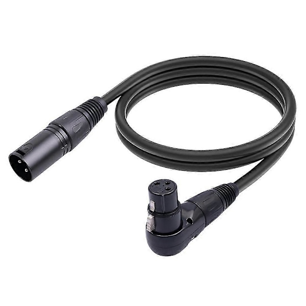 1 kpl XLR-mikrofonin jatkokaapeliadapteri, 90 asteen XLR-naaras suoraan XLR-uros 3-napainen mikki C