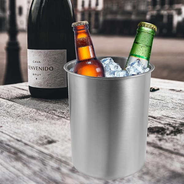 Isbitbøtte i rustfritt stål, kjølebøtte for drikke, metallbøtte for isbiter til fest og bar