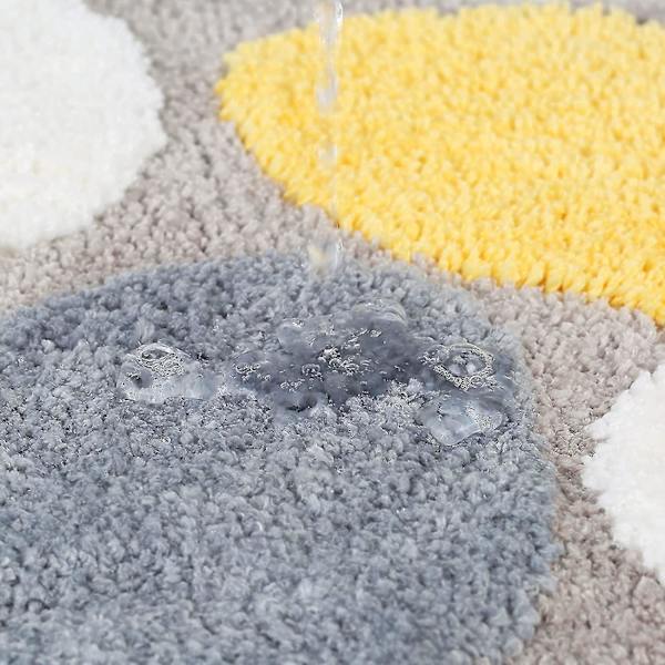 Tflycqbath matta söt matta halkfri för badrum, absorberande, extra mjuk, bedårande design, 18" X 26", Pebble
