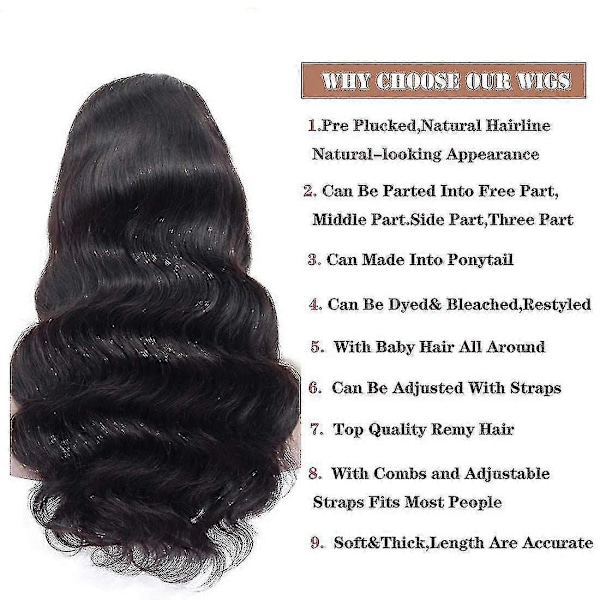 Body Wave Lace Front Parykk Ekte Hår Forhåndsplukket Bleket Knute Med Babyhår Limfri Naturlig Farge