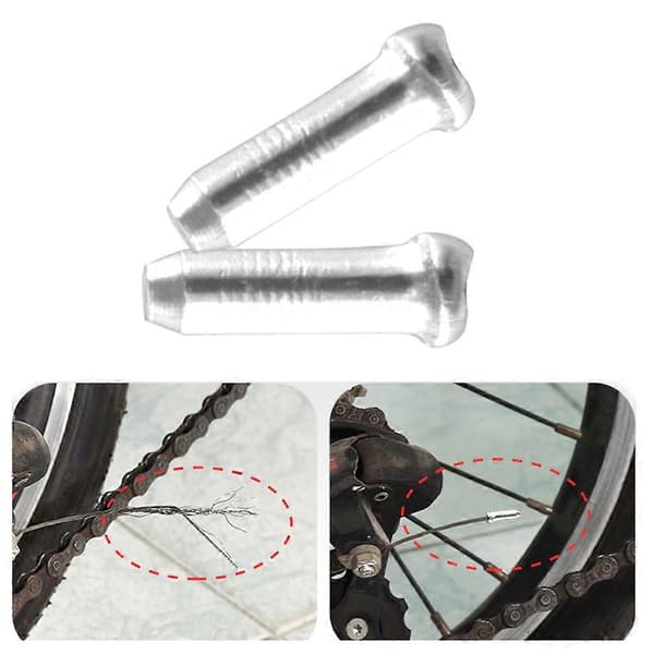 100 stk. Cykelwire Rørhætte Aluminiumlegering Kabelspids til Mountainbikes