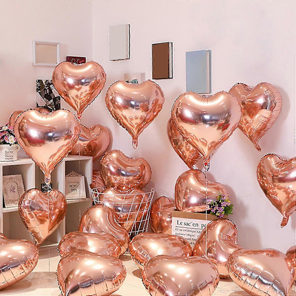 10 stk. Ballon Ornament Dekorativ Attraktiv Aluminiumfolie Hjerte/Femtakket Stjerneform Ballon Sæt