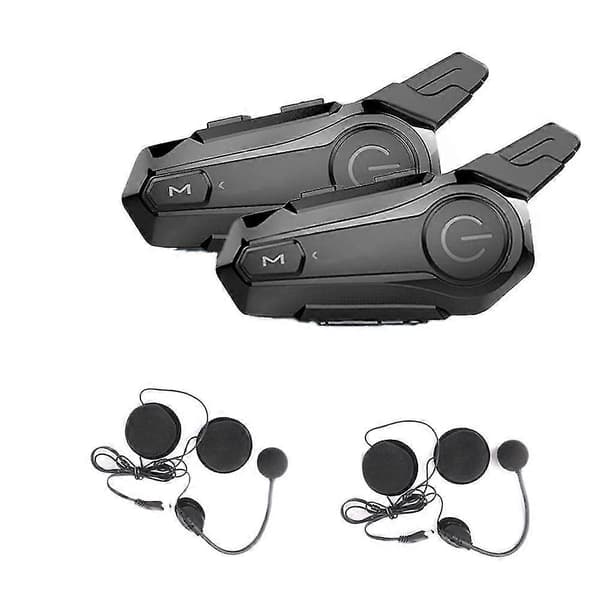 2 st Bluetooth Intercom Motorcykel Halvhjälm Bluetooth Headset kompatibelt med 2 Rider Intercomuni
