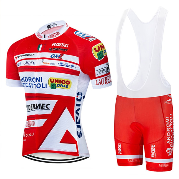 Team Androni Giocattoli Set MTB Jersey Pyörävaatteet Kesä Maantiepyöräpaita Miesten lyhyt Maillot Ropa Ciclismo Suit White 5XL