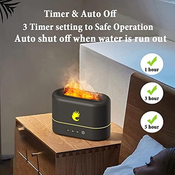 Merrwon Flammediffuser 250ml Luftfukter Flamme Eterisk Olje Flammeeffekt Diffuser Luftrensere Ultralyd Aroma Diffuser Stille Aromaterapi Diffu