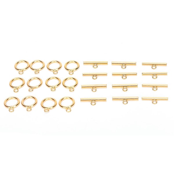 DIY Halsband Armband Smyckestillverkning Rostfritt Stål Toggle Lås Bar Set Toggle Kontakter Guld