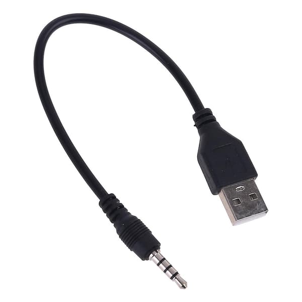 USB Han til 3.5mm Audio Stereo Hovedtelefon Jack Stik Kabel Til MP3 MP4 Sort