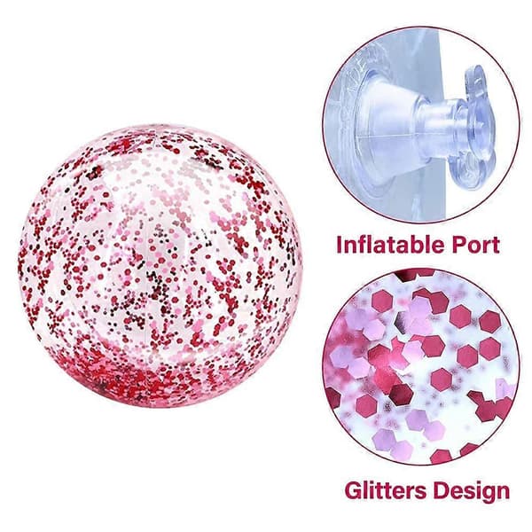 5-pack Strandbollar Jättepoolbollar Jätte Flash Uppblåsbara Strandbollar Pool Vatten Strandleksaker - Roséguld