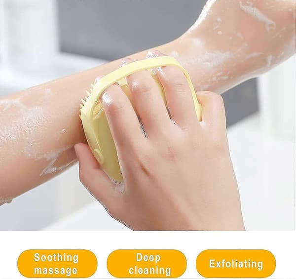 Silikonkroppsborst Duschsrubb med duschgeldispenserfunktion, mjuk silikonbadmassagekroppsborst, duschloofaborste (3-pack)