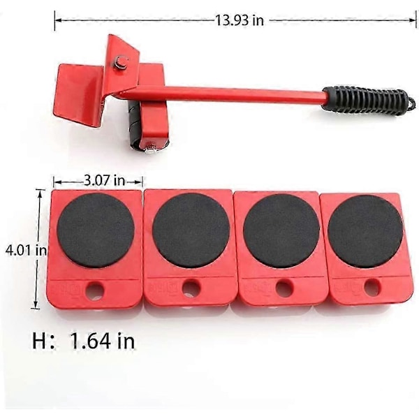 4-pack Kraftiga Möbellyftverktyg 360 Graders Rotation - 3 ' x 3 '
