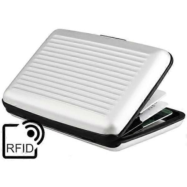 Pung med 6 kortpladser, RFID-beskyttelse, Sølv