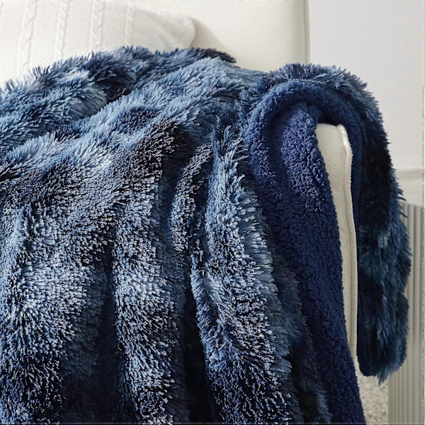 Blød Fuzzy Faux Fur Plaids Grå  Hyggelig, Fluffy, Plys Sherpa Fleece Plaids, Pelset, Luv Tæppe til Sofa, Seng, 50x60 Tommer, 640 GSM