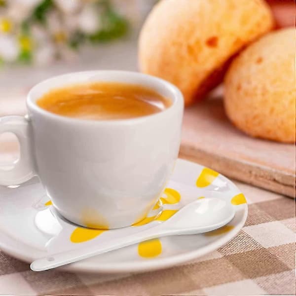 Teskedar 8 Delar Keramik, Espressoskedset för Kaffe, Dessertskedar Diskmaskinsäker Röd, 12 cm