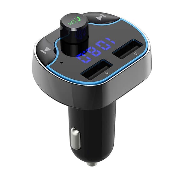 T24 Dobbelt USB-porte Biloplader Håndfri MP3-afspiller Bluetooth-kompatibel Radiosender