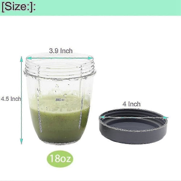 Blenderkopper og flade låg, reservedele til Nutribullet, 2 stk.