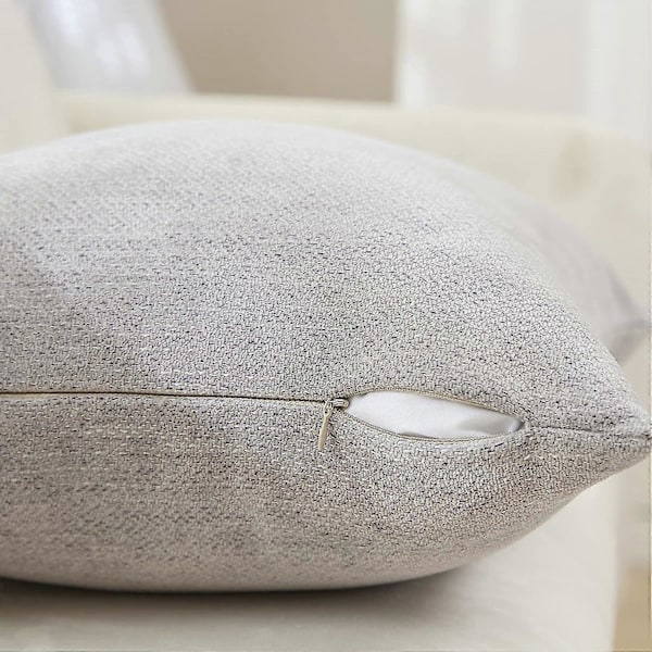 Örngott 50x50 cm Set om 2 Grå Dekorativa Prydnadskuddar Fyrkantigt Kuddfodral för Soffa Vardagsrum Bondgård Heminredning