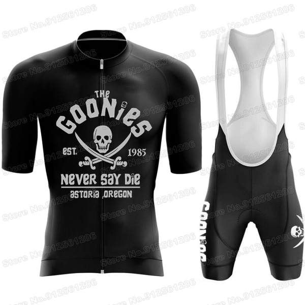 Set Never Say Die Vaatteet Miesten Maantiepyöräpaita Puku Polkupyörän ruokalappu shortsit Astoria Oregon Pirate Flag Maillot Ropa 1 3XL