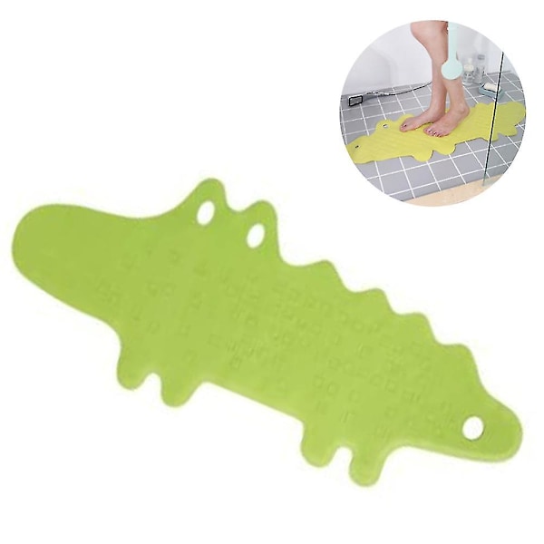 Skridsikker Bademåtte Børn Anti-skrid Badekar Måtte Brusemåtte Børn, blød Gummi, Maskinvaskbar, krokodillemønster 95cm*34.5cm Wuqx