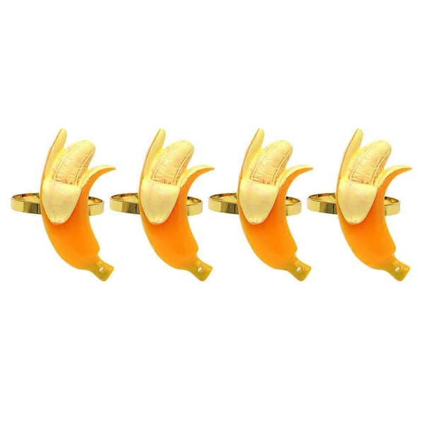 Frukt Servettringar Bananformade Matbordsdekorationer Picknickar 4st