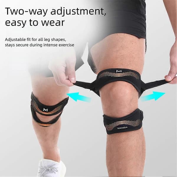 Patellar-sene støtte stropp Lett Patella knestropp for trening Black