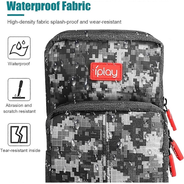 Reppu Nintendo Switch/Lite/OLED/Konsoli/Telakka/Joy-Conit ja Tarvikkeet Säilytykseen, Kannettava Nylon Vedenpitävä Matkalaukku, Camouflage