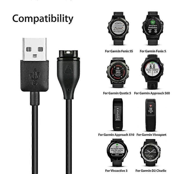 USB Synkroniserings- och Laddningskabel för Garmin Fenix 5 5s 5x Venu2 Venu2s