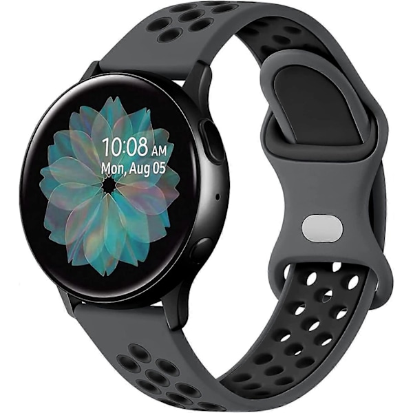 Kompatibel med Samsung Galaxy Watch 4 rem 40mm 44mm, 20mm åndbar silikonerem til Galaxy Active 2/Watch 3 41mm/Galaxy Watch 42mm/Gear S2 Class