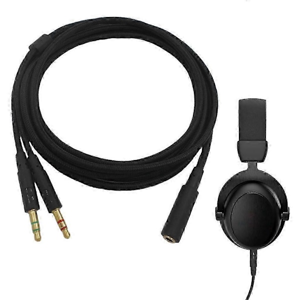 Erstatning 3.5mm 2 i 1 Gaming Headset Audio Forlengelseskabel For HyperX Cloud II/for Alpha/Cloud Flight Hodetelefon For Comp