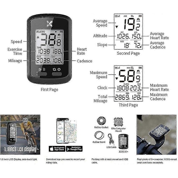 Cykelcomputer Trådløs GPS Speedometer Vandtæt Racercykel Bluetooth Ant+ Med Cykelcomputere