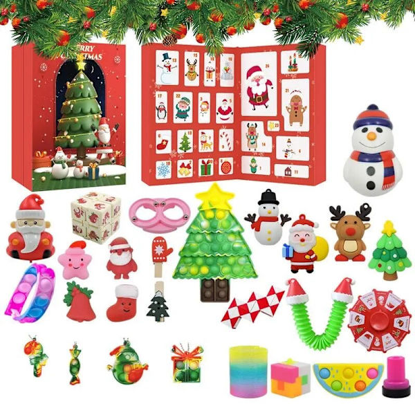 Joulun adventtikalenteri Joulupukki 24 päivän joulun lähtölaskentakalenterit uudenvuoden Navidad-lahja 2022 style 1