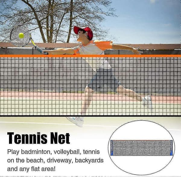 Bærbart foldbart tennisnet til børn og voksne, kort tennisnet (størrelse: 5,1 meter)