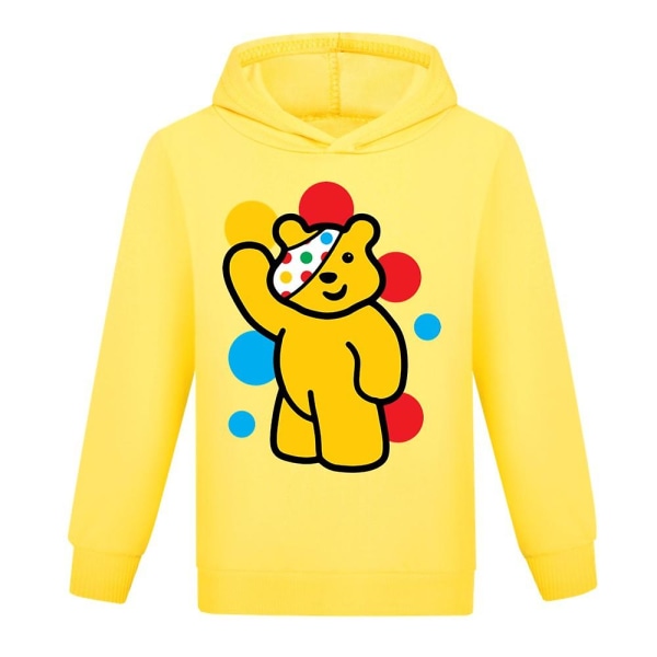 Pudsey Bear Kids In Need Polka Dot Huppari Lapset Pojat Tytöt Casual huppari neulepusero Yellow 120