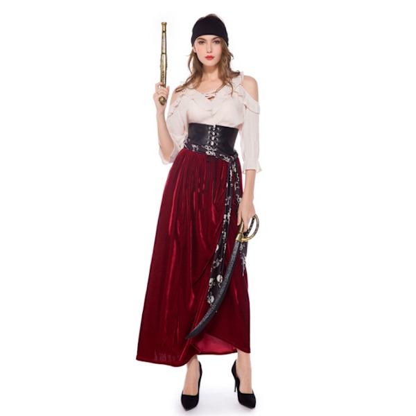 Halloween Game Kostymer Manliga och Kvinnliga Par Piratkapten Jack Sparrow Kostymer style 2 M