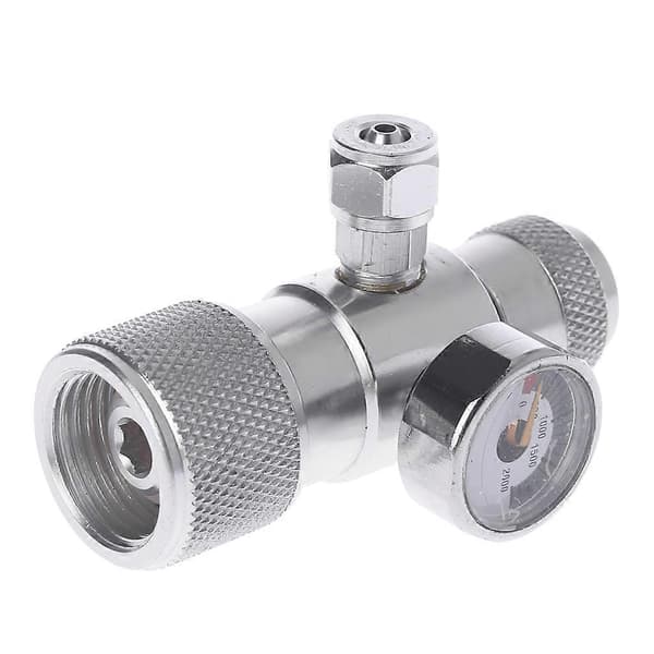 Kompakt CO2 Trykmåler Regulator Manometer Over 1500PSI Cylinder Reducer