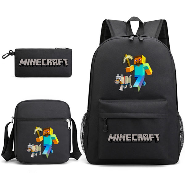 MINECRAFT reppu koululaukku lapsille pojille tytöille peli printed opiskelijoiden kirjalaukku koulutarvikkeet Dark Khaki