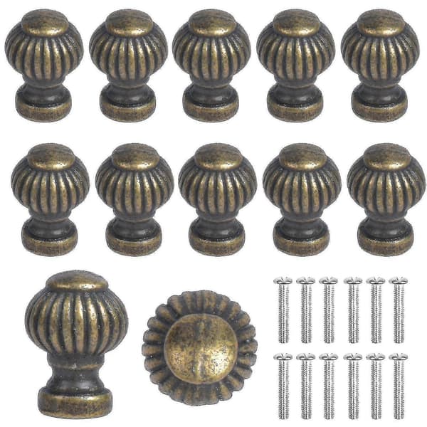 12 st Möbelknoppar Lådknoppar Brons Möbelhandtag Vintage