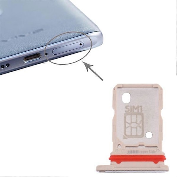 Kompatibel för vivo X60 Pro+ 5G Dubbel SIM-kortshållare Ersättning (utan logotyp) White