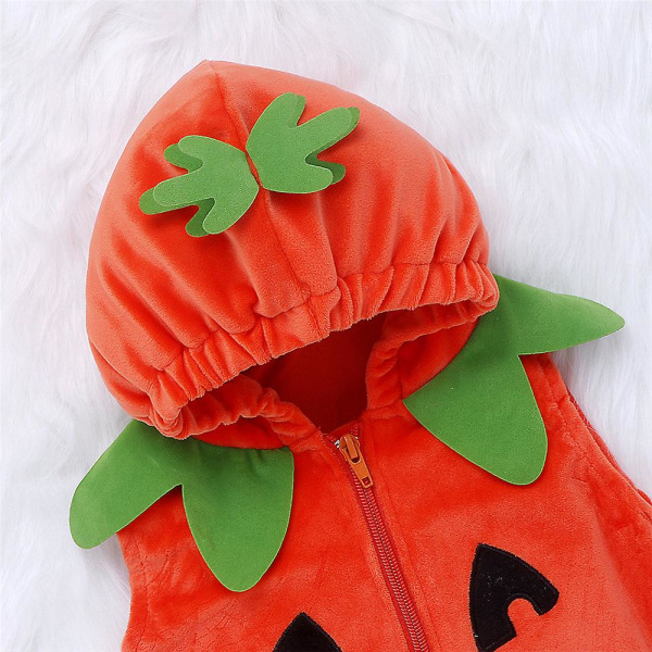 Baby halloween-juhlapuku Pumpkin Cosplay-haalari, hupullinen housulahja 18-24 Months