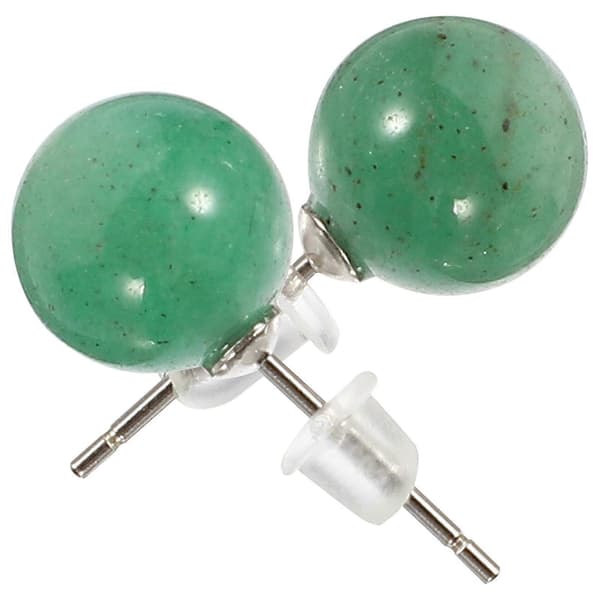 Ørestikker til kvinder S925 Sølv Bryllup 8mm Jade Dekor Ørepynt 1 Par