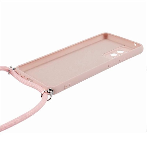 Kompatibelt Skal för Samsung Galaxy A52 4G / 5G / A52s 5G, Exakta Utskärningar, TPU-skydd med Långt Snöre Pink